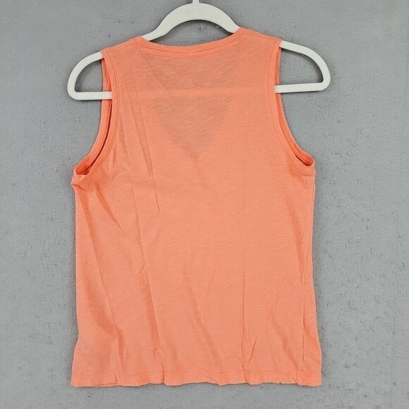 Madewell Tank Top Womens S Orange V-Neck Breathable Cotton Basic Minimalist Chic - Picture 6 of 6